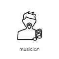 Musician icon. Trendy modern flat linear vector Musician icon on