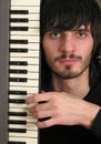 Musician with keyboard Royalty Free Stock Photo