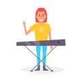 Musician for keyboards. Synth. Royalty Free Stock Photo