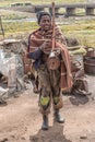 Musician at Mamokae village in Lesotho