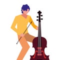 musician man cello playing music Royalty Free Stock Photo