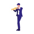 musician man trumpet playing instrument Royalty Free Stock Photo