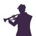 musician man trumpet playing instrument Royalty Free Stock Photo