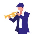 musician man trumpet playing instrument Royalty Free Stock Photo