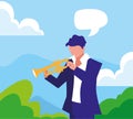 musician man trumpet playing instrument Royalty Free Stock Photo