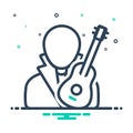 Black mix icon for Musician, music and composer