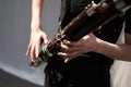 Musician playing the bassoon