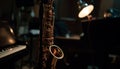 Musician playing brass and woodwind instruments on stage at performance generated by AI