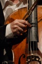 Musician playing on cello classical music