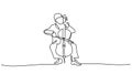 Musician playing cello. Continuous one line drawing.