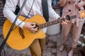 Musician playing guitar on wedding party Royalty Free Stock Photo