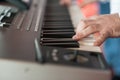 Musician playing on keyboards Royalty Free Stock Photo