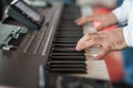 Musician playing on keyboards Royalty Free Stock Photo