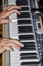 Musician playing on keyboards Royalty Free Stock Photo