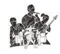 Musician playing music together, Music band, Artist graphic vector