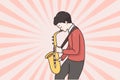 Musician and playing saxophone concept Royalty Free Stock Photo