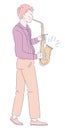 Musician playing saxophone jazz music concert musical instrument