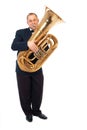 Musician playing the tuba Royalty Free Stock Photo