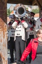 Musician playing tuba