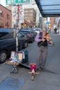 Musician playing violin on the street Royalty Free Stock Photo