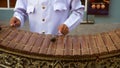 Musician playing the wooden thai gamelan