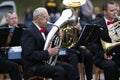 The musician plays the trumpet Royalty Free Stock Photo