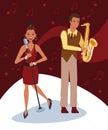 Musician and singer, Jazz music band design