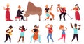 Musician and singers. People singing, rocker musicians character. Isolated cartoon rap stars, music concert or