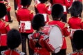 Musician soldiers at the annual iconic Trooping the Colour parade at Horse Guards, London UK Royalty Free Stock Photo