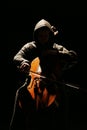 The musician with a violoncello