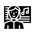 Musician woman job glyph icon vector illustration Royalty Free Stock Photo