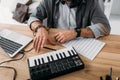 Musician working on new project Royalty Free Stock Photo