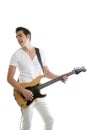 Musician young man playing electric guitar Royalty Free Stock Photo