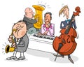 Musicians characters playing jazz music Royalty Free Stock Photo