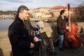 The musicians on the Charles Bridge, Prague, Czech Republic Royalty Free Stock Photo