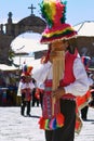 Musicians and Dancers During a Festival on Taquile Island at Lake Titicaca in Puno Peru.