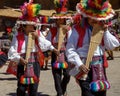 Musicians and Dancers During a Festival on Taquile Island at Lake Titicaca in Puno Peru