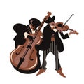 Musicians design concept set with jazz music players and singers.