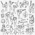 Musicians doodles set