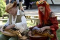 Musicians dressed in medieval costumes perform at the annual Bristol Renaissance Faire Royalty Free Stock Photo