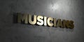 Musicians - Gold text on black background - 3D rendered royalty free stock picture