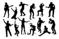 Musicians Group People Silhouettes Royalty Free Stock Photo