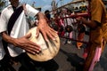 Musicians hitting Traditional drum and gong in Poy-Sang-Long Fe