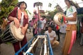 Musicians hitting Traditional drum and gong in Poy-Sang-Long Fe