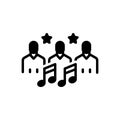 Black solid icon for Musicians, song and singer