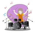 Musicians Jazz group ,Play guitar,Saxophoneist;trumpet player; guitarist, drummer, solo guitarist, bassist. Jazz band.Vector illus