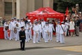 Musicians of the military band in full dress. Pyatigorsk, Russia