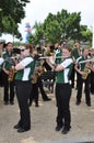 WASHINGTON, D.C. - JULY 4, 2017: musicians-participants of the 2017 National Independence Day Parade July 4, 2017 in Washington, D Royalty Free Stock Photo