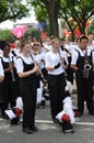 WASHINGTON, D.C. - JULY 4, 2017: musicians-participants of the 2017 National Independence Day Parade July 4, 2017 in Washington, D Royalty Free Stock Photo