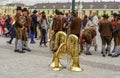 Musicians pause at Schonbrunn Palace